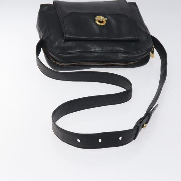 CELINE Shoulder Bag Leather Black Gold - Picture 7 of 13